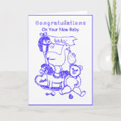 Herzlichen Glückwunsch zu Ihrem neuen Baby Blue Ki Karte (Vorderseite)