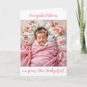 Herzlichen Glückwunsch zu Ihrem neuen Baby Girl Karte (Vorderseite)