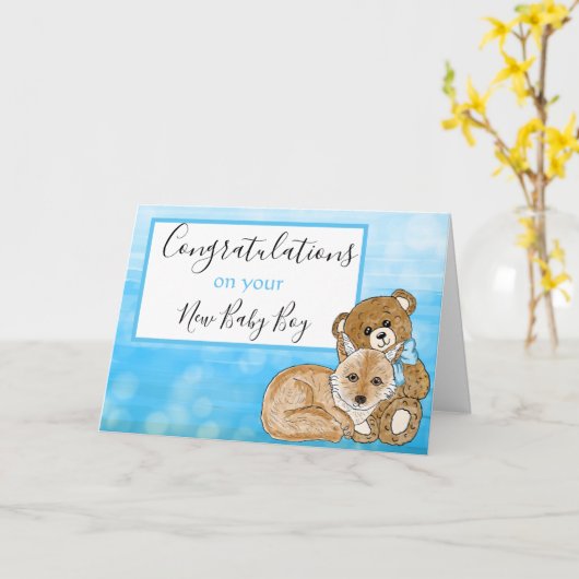 Herzlichen Glückwunsch zu Ihrem neuen Baby Karte (Gelbe Blume)