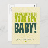 Herzlichen Glückwunsch zu Ihrem neuen Baby Postkarte (Vorne/Hinten)
