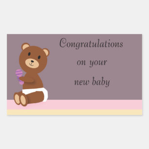 Herzlichen Glückwunsch zu Ihrem neuen Babyaufklebe Rechteckiger Aufkleber