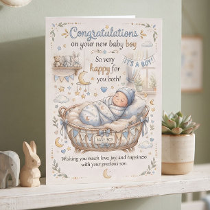 Herzlichen Glückwunsch zu Ihrem neuen Babyjungen Karte