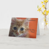 Herzlichen Glückwunsch zu Ihrem neuen Kitten Karte (Gelbe Blume)