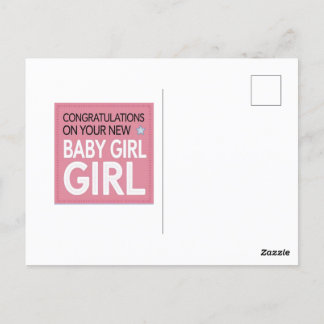 Herzlichen Glückwunsch zu Ihrem neuen Mädchen Postkarte