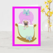 Herzlichen Glückwunsch zu Ihrem neuen Paket Welpe! Karte (Gelbe Blume)