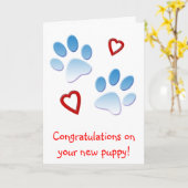 Herzlichen Glückwunsch zu Ihrem neuen Welpe Karte (Gelbe Blume)