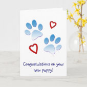 Herzlichen Glückwunsch zu Ihrem neuen Welpe Karte (Gelbe Blume)