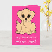 Herzlichen Glückwunsch zu Ihrem neuen Welpe Karte (Gelbe Blume)