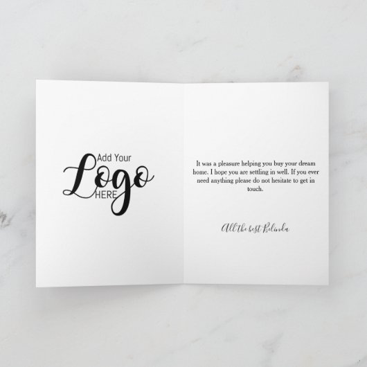 Herzlichen Glückwunsch zu Ihrem neuen Zuhause Real Karte (Innenseite)