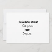 Herzlichen Glückwunsch zu Ihrem phd-Grad Einladung (Rückseite)