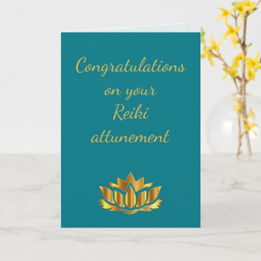 Herzlichen Glückwunsch zu Ihrem Reiki-Engagement Karte (Gelbe Blume)