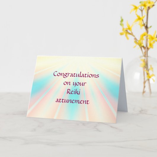 Herzlichen Glückwunsch zu Ihrem Reiki-Engagement Karte (Gelbe Blume)