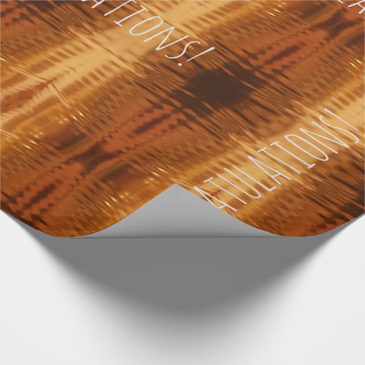 Herzlichen Glückwunsch zu Ihrem Text Gold Red Copp Geschenkpapier (Ecke)