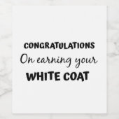 Herzlichen Glückwunsch zu Ihrem weißen Abschluss  Weinetikett (Einzelnes Label)