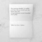 Herzlichen Glückwunsch zu Ihren Twins, mit Namen,  Karte (Innenseite)