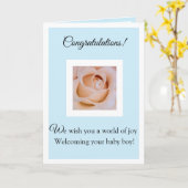 Herzlichen Glückwunsch zu Ihrer Babykarte Karte (Gelbe Blume)