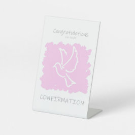 Herzlichen Glückwunsch zu Ihrer Bestätigung pink Sockelschild