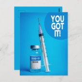 Herzlichen Glückwunsch zu Ihrer Covid 19-Impfung Postkarte (Vorne/Hinten)