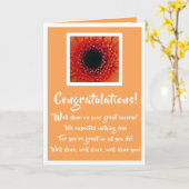 Herzlichen Glückwunsch zu Ihrer Erfolgskarte Karte (Gelbe Blume)