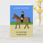 Herzlichen Glückwunsch zu Ihrer ersten Pferdeshow Karte (Gelbe Blume)