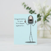 Herzlichen Glückwunsch zu Ihrer ersten Tampon-Bewe Postkarte (Stehend Vorderseite)