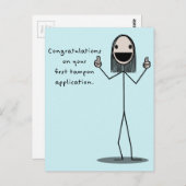 Herzlichen Glückwunsch zu Ihrer ersten Tampon-Bewe Postkarte (Vorne/Hinten)