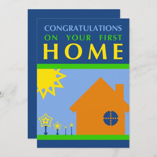 Herzlichen Glückwunsch zu Ihrer ersten Zuhause (Mo Einladung (Vorne/Hinten)