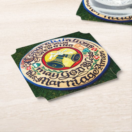 Herzlichen Glückwunsch zu Ihrer Hochzeit(3)...Bio- Untersetzer (angewinkelt)