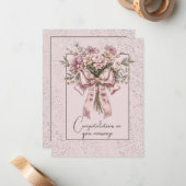 Herzlichen Glückwunsch zu Ihrer Hochzeit Blumenstr Mitteilungskarte (Vorderseite/Rückseite Beispiel)