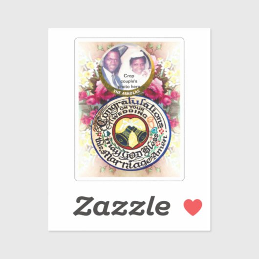 Herzlichen Glückwunsch zu Ihrer Hochzeit Custom-Cu Aufkleber (Blatt)