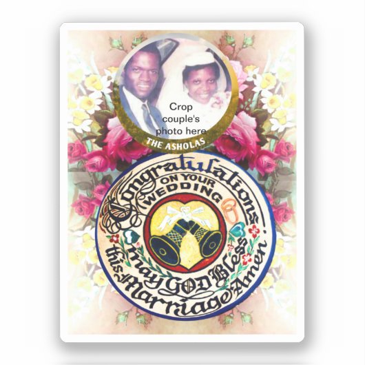 Herzlichen Glückwunsch zu Ihrer Hochzeit Custom-Cu Aufkleber (Vorderseite)