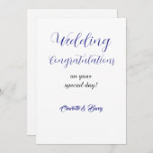 Herzlichen Glückwunsch zu Ihrer Hochzeit Einladung (Vorne/Hinten)