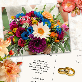 Herzlichen Glückwunsch zu Ihrer Hochzeit Postkarte