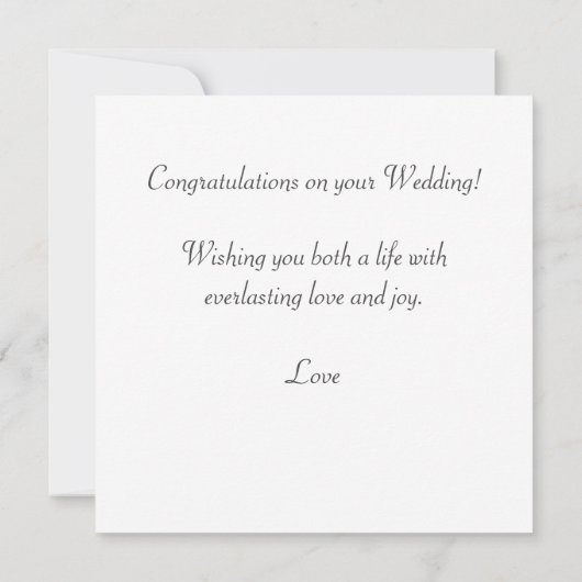 Herzlichen Glückwunsch zu Ihrer Hochzeit und Ihrem (Rückseite)