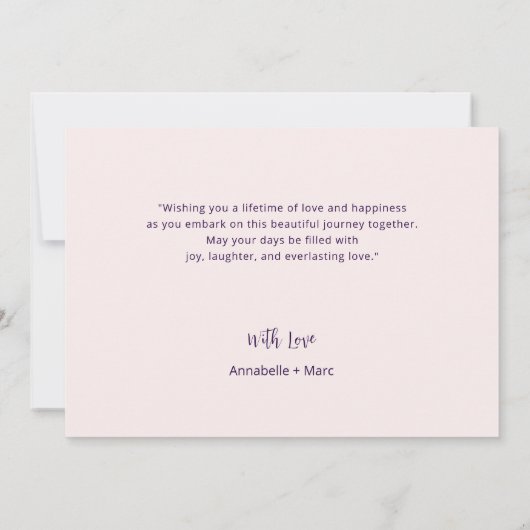 Herzlichen Glückwunsch zu Ihrer Hochzeitkarte (Rückseite)