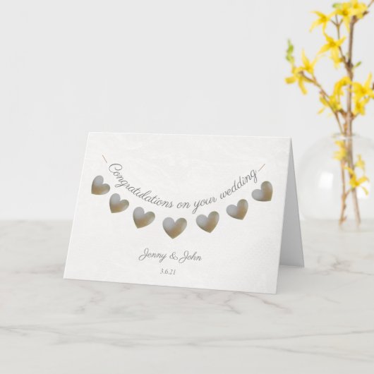 Herzlichen Glückwunsch zu Ihrer Hochzeitsperle & S Karte (Gelbe Blume)