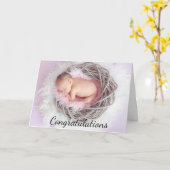 Herzlichen Glückwunsch zu Ihrer neuen Mädchen-Kart Karte (Gelbe Blume)