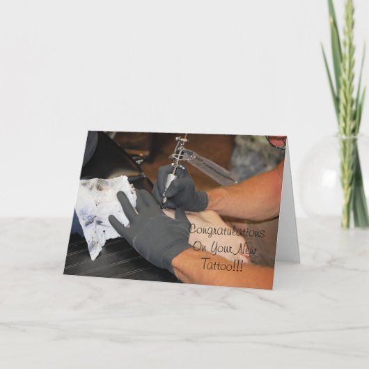 Herzlichen Glückwunsch zu Ihrer neuen Tattoo-Karte Karte (Vorderseite)