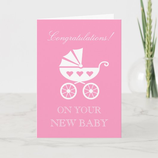 Herzlichen Glückwunsch zu Ihrer neuen Tochter Karte (Vorderseite)