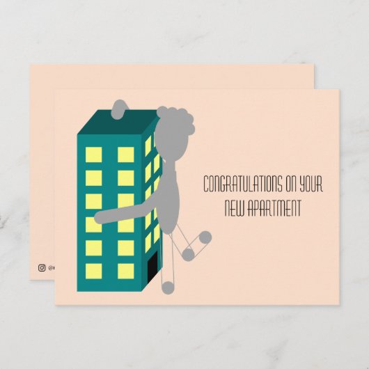 Herzlichen Glückwunsch zu Ihrer neuen Wohnung - An Postkarte (Vorne/Hinten)