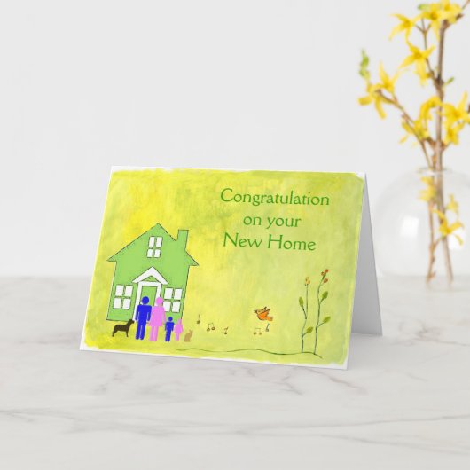 Herzlichen Glückwunsch zu Ihrer neuen Zuhause Card Karte (Gelbe Blume)