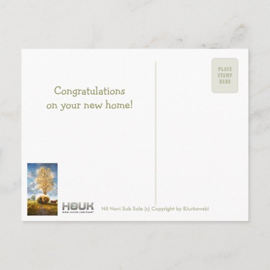 Herzlichen Glückwunsch zu Ihrer neuen Zuhause - Po Ankündigungspostkarte (Rückseite)