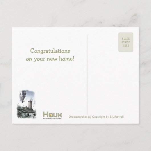 Herzlichen Glückwunsch zu Ihrer neuen Zuhause - Po Ankündigungspostkarte (Rückseite)