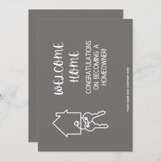 Herzlichen Glückwunsch zu Ihrer neuen Zuhause: REA Dankeskarte (Vorne/Hinten)