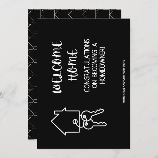 Herzlichen Glückwunsch zu Ihrer neuen Zuhause: REA Dankeskarte (Vorne/Hinten)