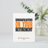 Herzlichen Glückwunsch zu Ihrer Pensionierung Postkarte (Stehend Vorderseite)