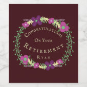 Herzlichen Glückwunsch zu Ihrer Pensionierung Weinetikett (Einzelnes Label)