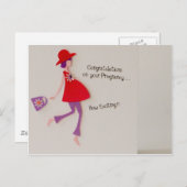 Herzlichen Glückwunsch zu Ihrer Schwangerschaft! Ankündigungspostkarte (Vorne/Hinten)