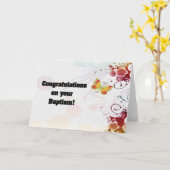 Herzlichen Glückwunsch zu Ihrer Taufe! Karte (Gelbe Blume)