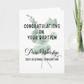 Herzlichen Glückwunsch zu Ihrer Taufe - Reines Geb Dankeskarte (Vorderseite)